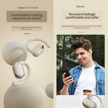 Bluetooth 5.3 Wireless Earbuds Deep Bass Over Ear - Beige V1181-EHN0066-BG