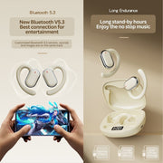 Bluetooth 5.3 Wireless Earbuds Deep Bass Over Ear - Black