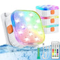 4Pcs Underwater Lights LED Submersible Pool Light Rechargeable with Remove Panel V1181-EHN0079