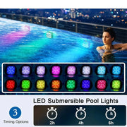 4Pcs Underwater Lights LED Submersible Pool Light Rechargeable with Remove Panel V1181-EHN0079