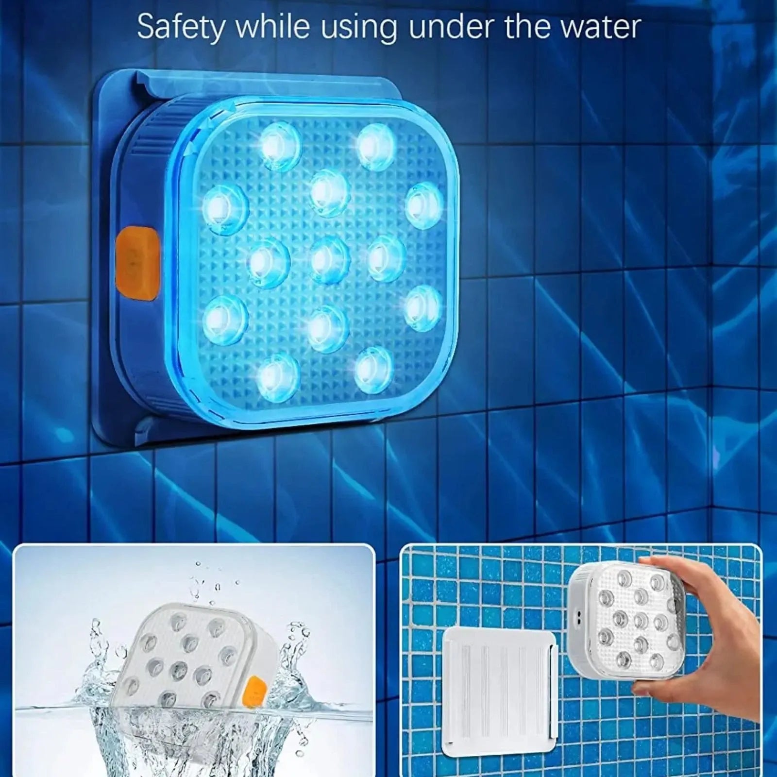 4Pcs Underwater Lights LED Submersible Pool Light Rechargeable with Remove Panel V1181-EHN0079