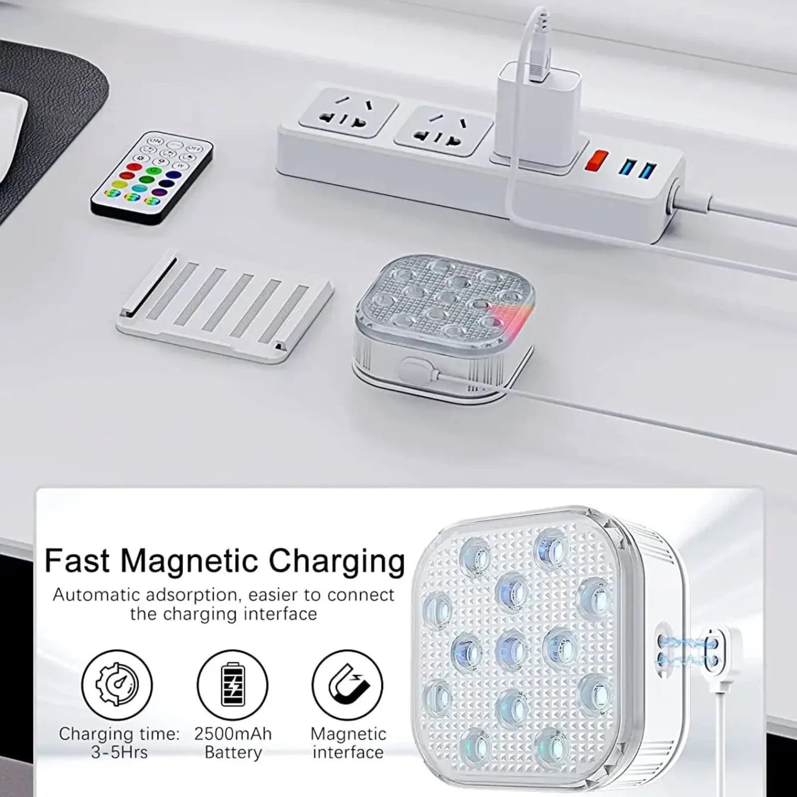 4Pcs Underwater Lights LED Submersible Pool Light Rechargeable with Remove Panel V1181-EHN0079