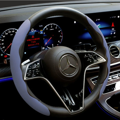 2Pcs Soft Breathable Anti-Slip Faux Leather Steering Wheel Protector Car Cover- Purple V1181-EHN0081-PP