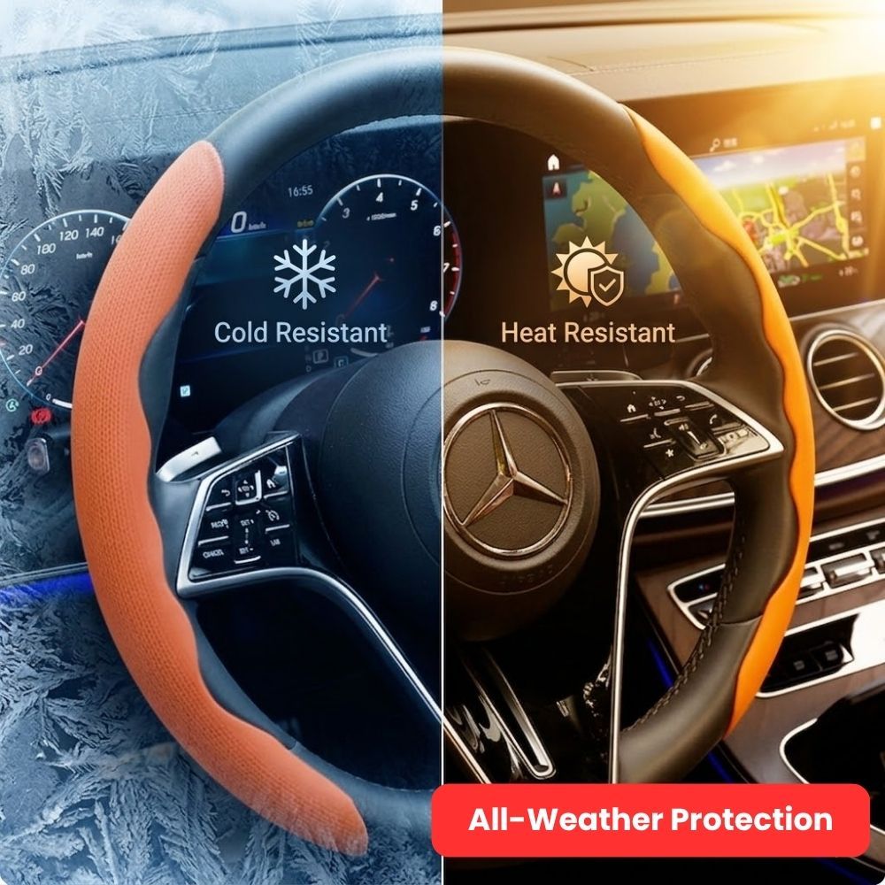 2Pcs Soft Breathable Anti-Slip Faux Leather Steering Wheel Protector Car Cover- White V1181-EHN0081-WH