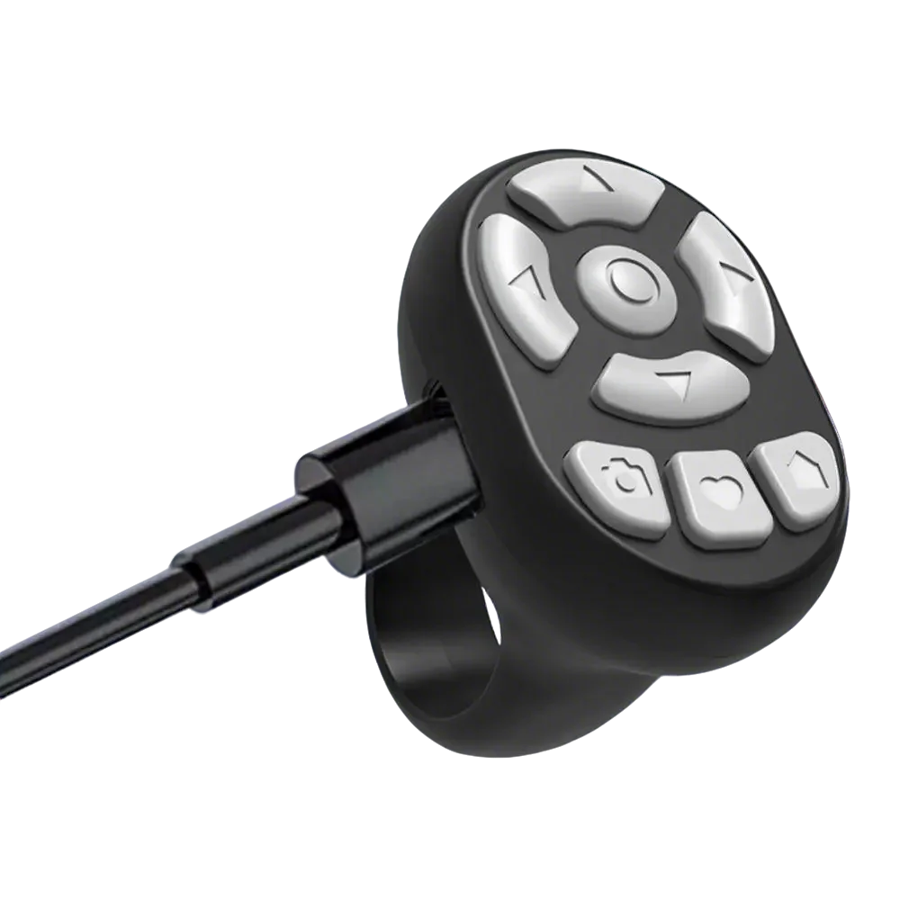 Scrolling Ring Remote Page Turner Wireless Finger Scroller Camera Video Record-Black
