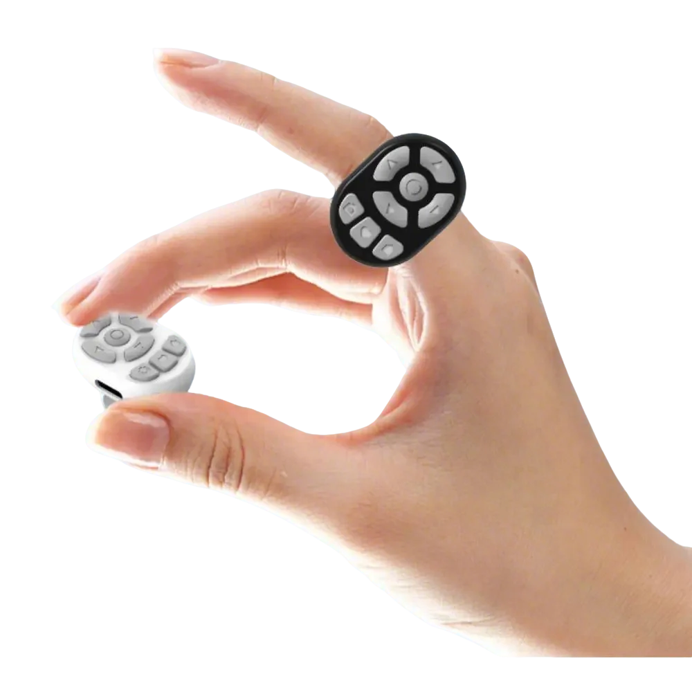Scrolling Ring Remote Page Turner Wireless Finger Scroller Camera Video Record-Black