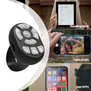 Scrolling Ring Remote Page Turner Wireless Finger Scroller Camera Video Record-Black