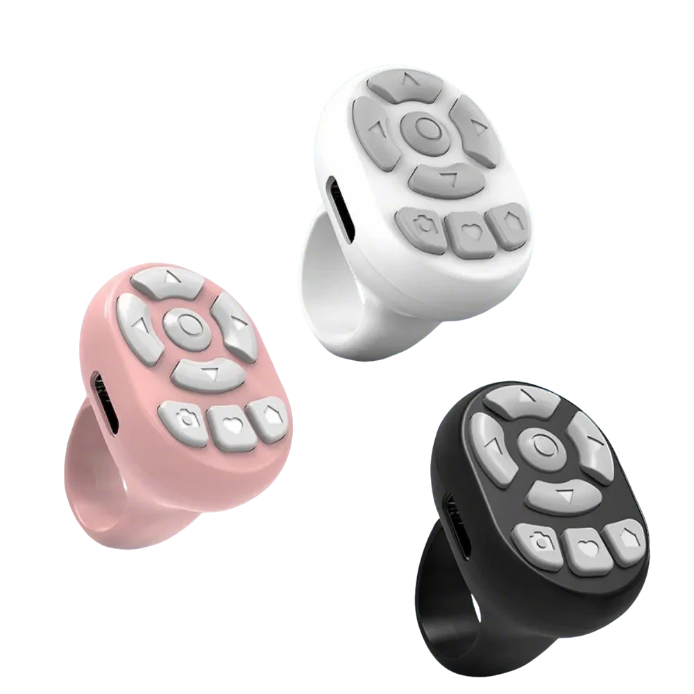 Scrolling Ring Remote Page Turner Wireless Finger Scroller Camera Video Record-Pink