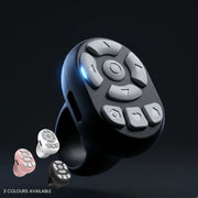 Scrolling Ring Remote Page Turner Wireless Finger Scroller Camera Video Record-White