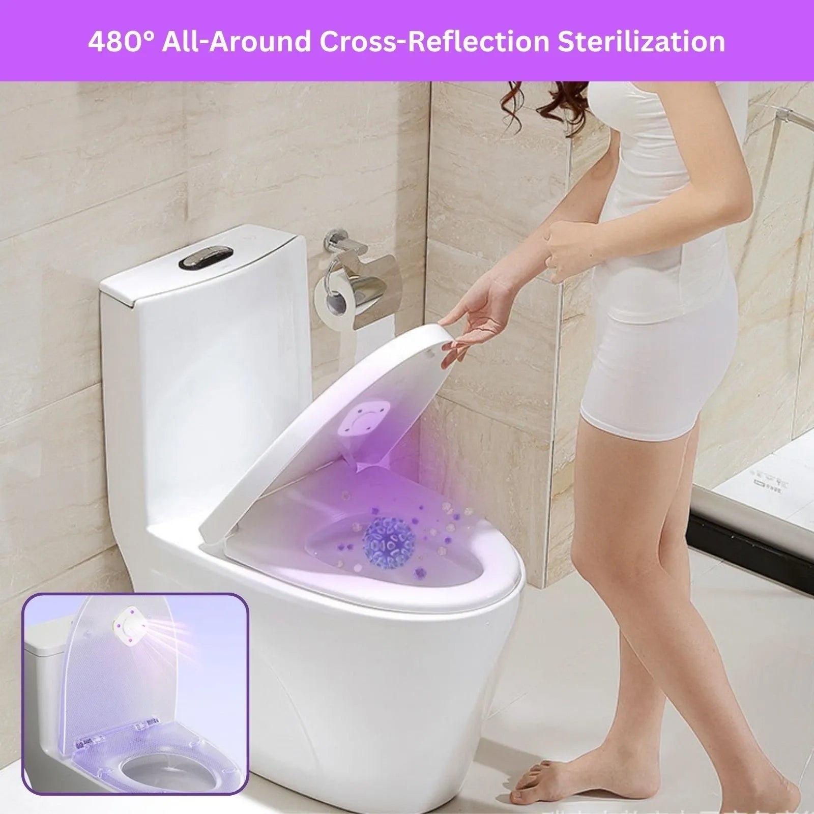 UV Toilet Light Electric Toilet Sterilizer with 8 Fragrance Rings V1181-EHN0090