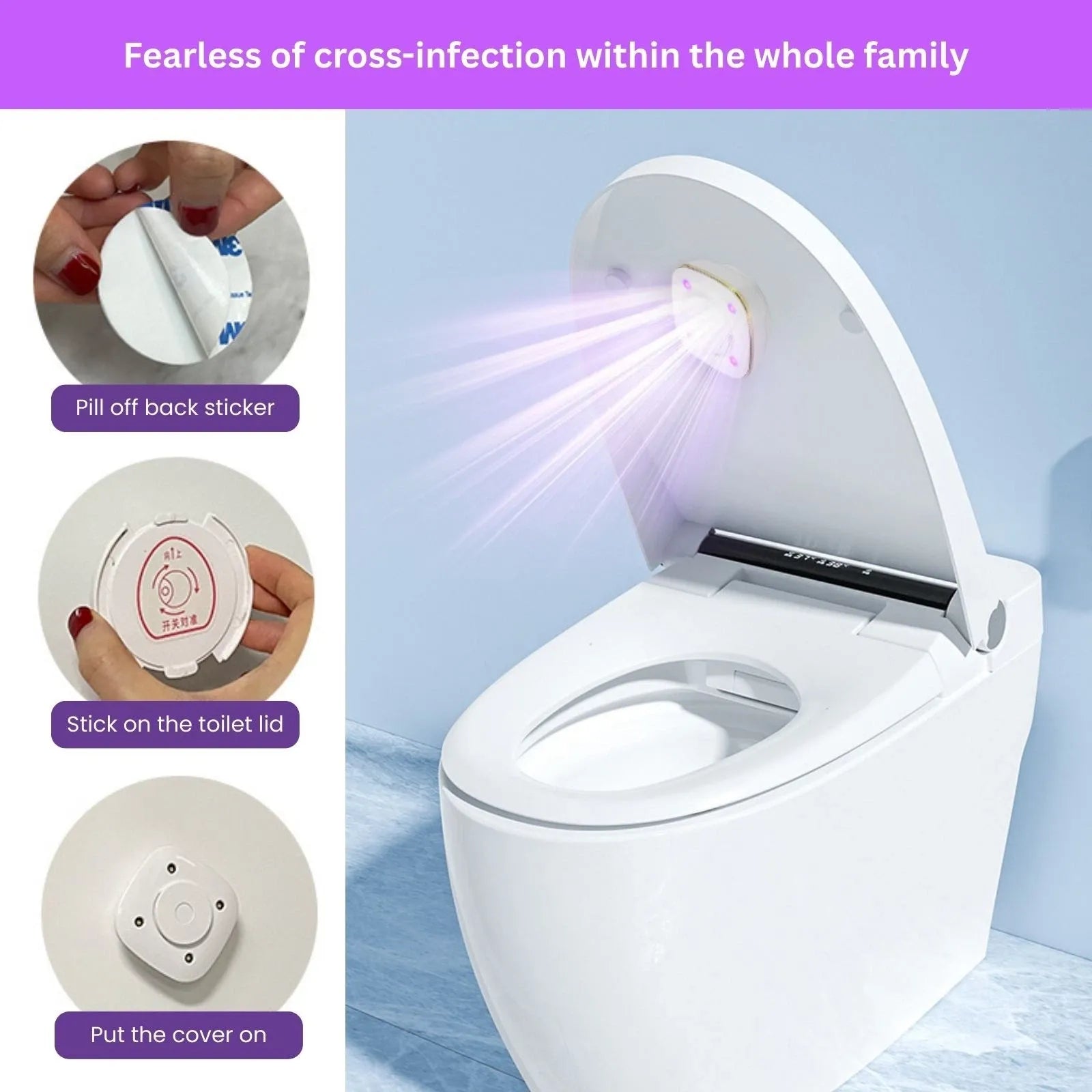 UV Toilet Light Electric Toilet Sterilizer with 8 Fragrance Rings V1181-EHN0090