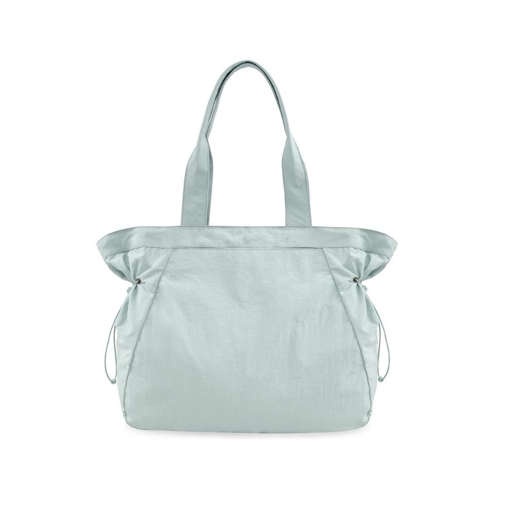 Lightweight Nylon Shopper Tote Bag 18L Side-Cinch Shoulder Bag - Mint V1181-EHN0093-BL