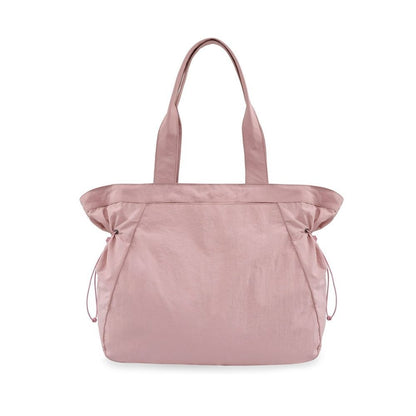 Lightweight Nylon Shopper Tote Bag 18L Side-Cinch Shoulder Bag - PINK V1181-EHN0093-PK