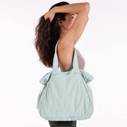 Lightweight Nylon Shopper Tote Bag 18L Side-Cinch Shoulder Bag - PINK