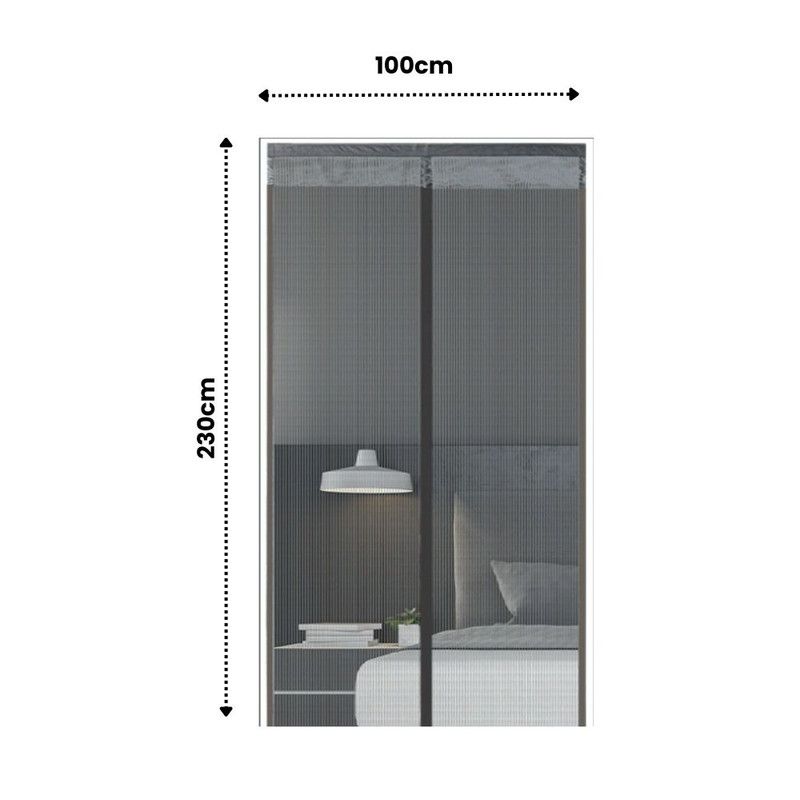 Extra Durable Magnetic Fly Screen Door Anti Mosquito Screen Mesh Curtain Grey-100x230cm V1181-EHN0181-GR-100230