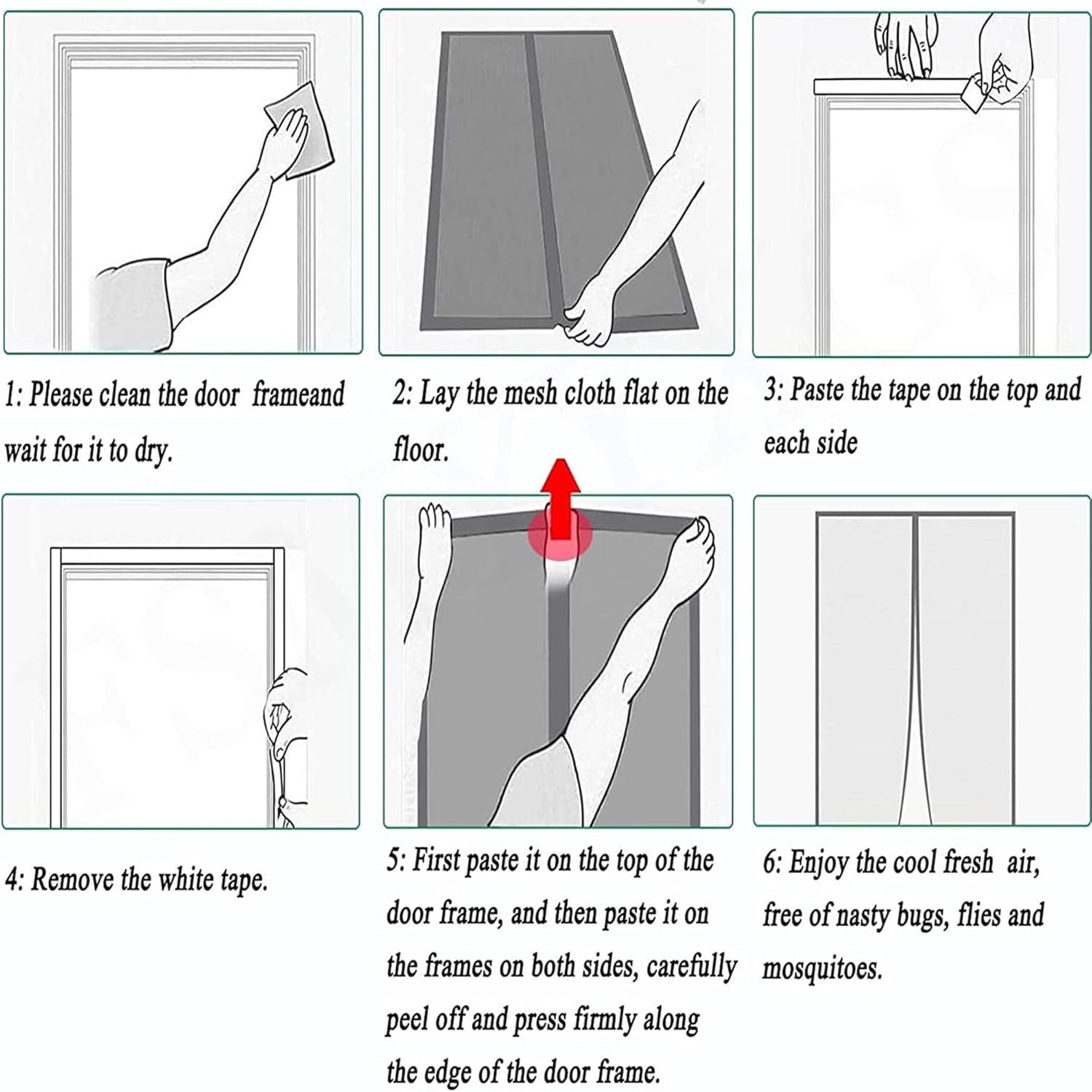 Extra Durable Magnetic Fly Screen Door Anti Mosquito Screen Mesh Curtain Grey-100x230cm V1181-EHN0181-GR-100230