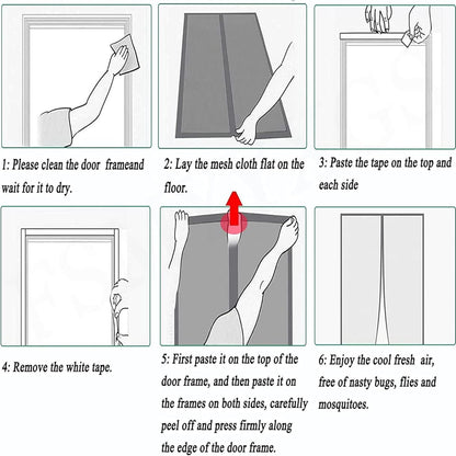 Extra Durable Magnetic Fly Screen Door Anti Mosquito Screen Mesh Curtain Grey-100x230cm V1181-EHN0181-GR-100230