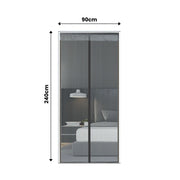 Extra Durable Magnetic Fly Screen Door Anti Mosquito Screen Mesh Curtain Grey-90x240cm V1181-EHN0181-GR-90240