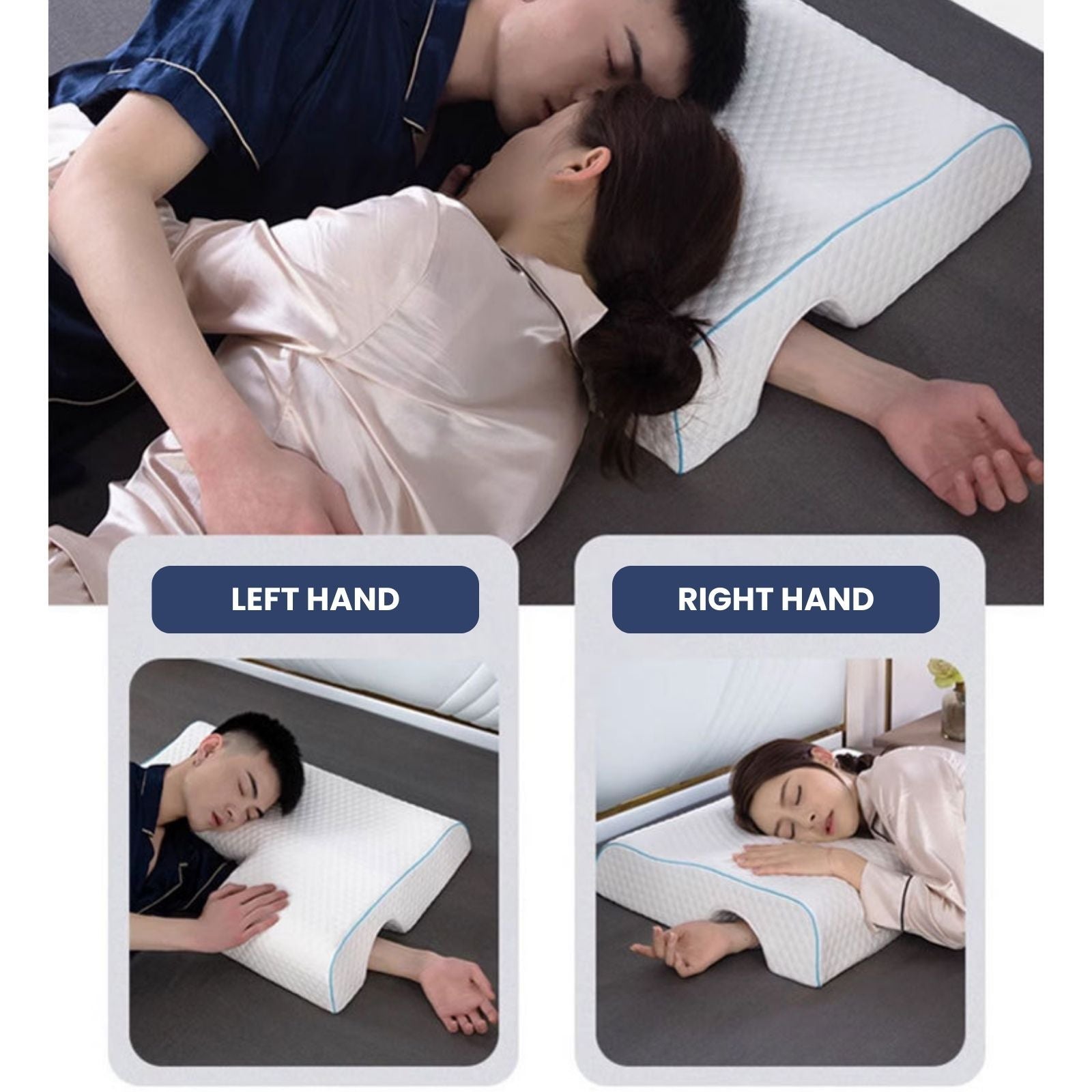 Couple Arch Pillow, Zero Pressure Pillow Slow Rebound No Pressure Hand, Pillow, Couple Sleep Double Memory V1181-EHN0203-RIGHT