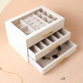 PU Leather Jewellery 3 Level Storage Box Drawer Organiser Gift V1181-EHN0204