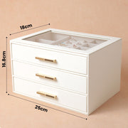 PU Leather Jewellery 3 Level Storage Box Drawer Organiser Gift V1181-EHN0204