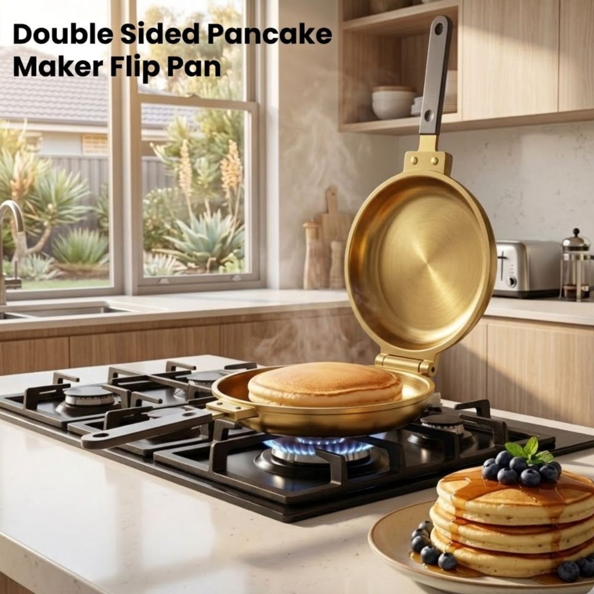 Double Sided Pancake Maker Flip Pan Non-Stick Omelette Egg Frying Pan 15cm V1181-EHN0214