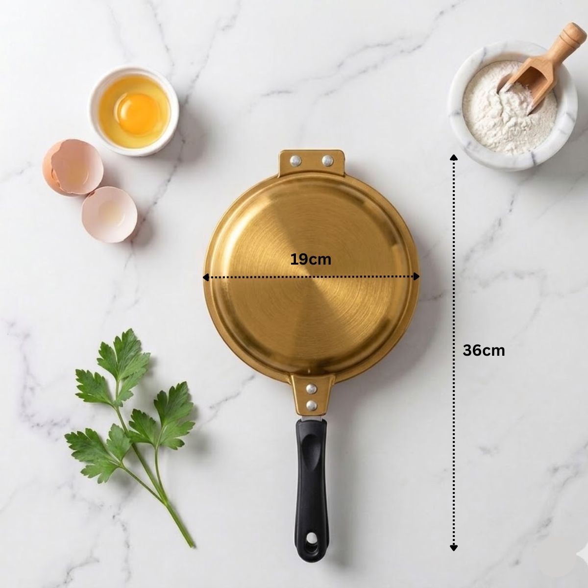 Double Sided Pancake Maker Flip Pan Non-Stick Omelette Egg Frying Pan 15cm V1181-EHN0214