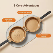 Double Sided Pancake Maker Flip Pan Non-Stick Omelette Egg Frying Pan 15cm V1181-EHN0214