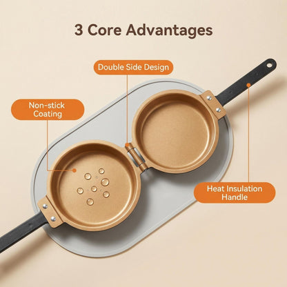 Double Sided Pancake Maker Flip Pan Non-Stick Omelette Egg Frying Pan 15cm V1181-EHN0214