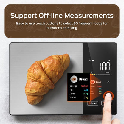 Smart Digital Food Kitchen Scale with Nutritional Calculator, On-Screen Nutrient Info, Free App for Calorie & V1181-EHN0217