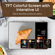 Smart Digital Food Kitchen Scale with Nutritional Calculator, On-Screen Nutrient Info, Free App for Calorie & V1181-EHN0217