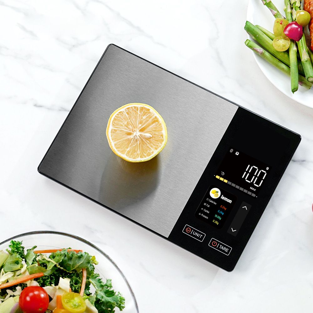 Smart Digital Food Kitchen Scale with Nutritional Calculator, On-Screen Nutrient Info, Free App for Calorie & V1181-EHN0217