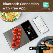 Smart Digital Food Kitchen Scale with Nutritional Calculator, On-Screen Nutrient Info, Free App for Calorie & V1181-EHN0217