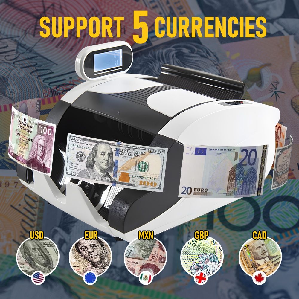 Money Counter Machine with UV, Bill Counter Suitable for AUD Dollars V1181-MC-2100