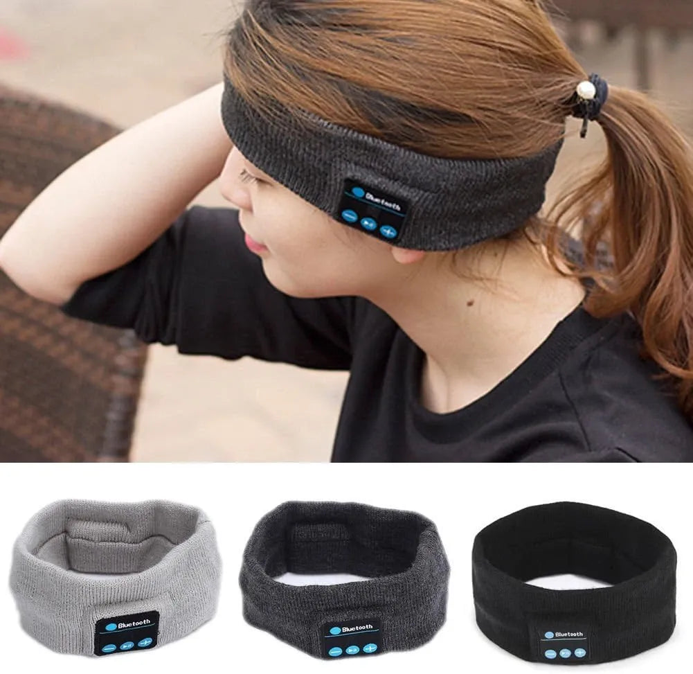Headset Bluetooth 5.0 Wireless Stereo Earbud Headphone Sports Headband w/Mic-Black V1181-SEA0001