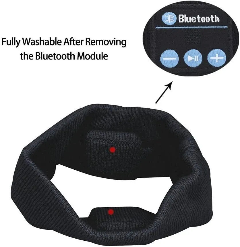 Headset Bluetooth 5.0 Wireless Stereo Earbud Headphone Sports Headband w/Mic-Black V1181-SEA0001