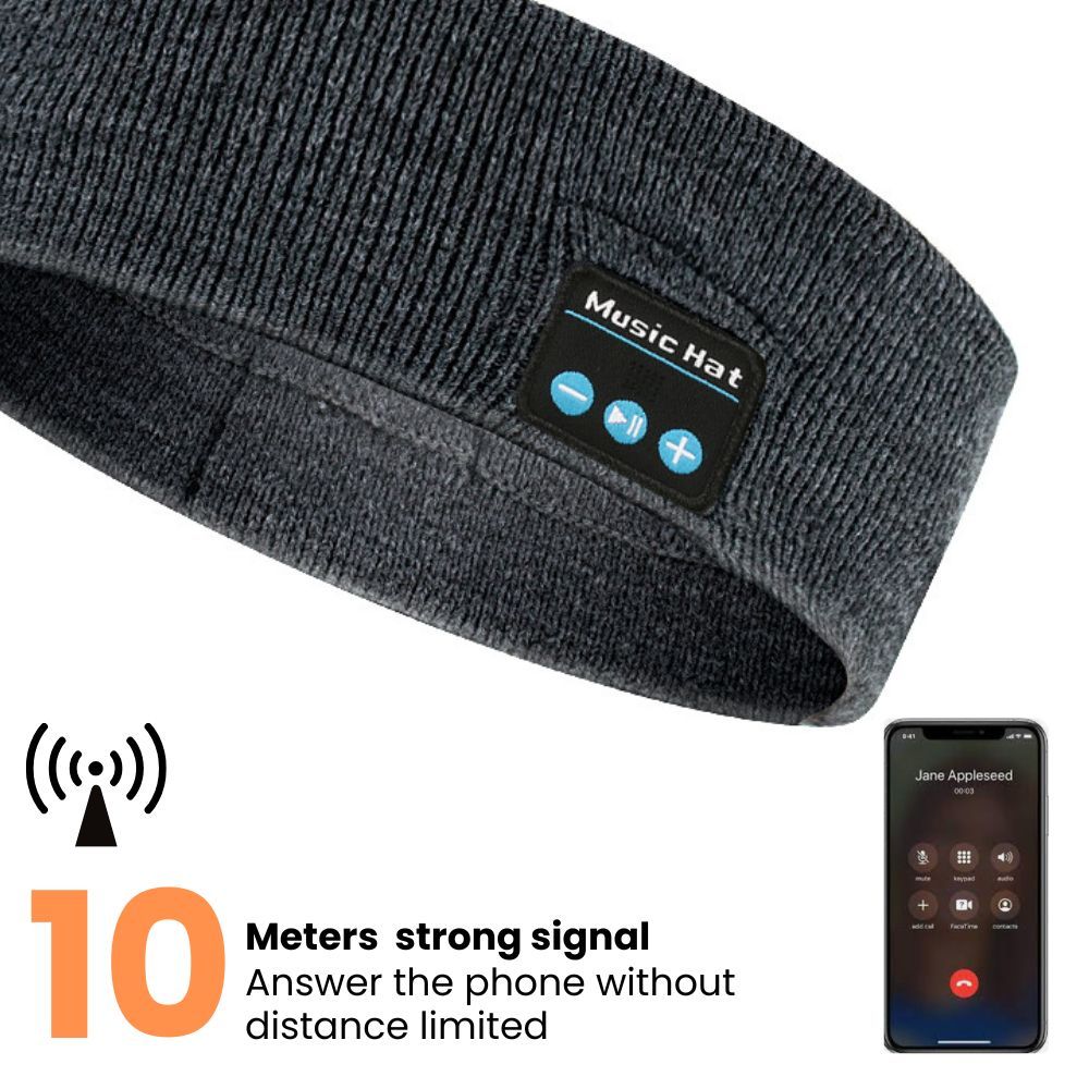 Headset Bluetooth 5.0 Wireless Stereo Earbud Headphone Sports Headband w/Mic-Black V1181-SEA0001