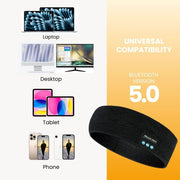 Headset Bluetooth 5.0 Wireless Stereo Earbud Headphone Sports Headband w/Mic-Grey V1181-SEA0001-GR