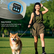 Headset Bluetooth 5.0 Wireless Stereo Earbud Headphone Sports Headband w/Mic-Grey V1181-SEA0001-GR