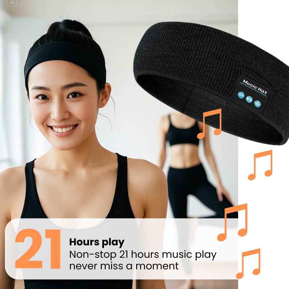 Headset Bluetooth 5.0 Wireless Stereo Earbud Headphone Sports Headband w/Mic-Grey V1181-SEA0001-GR
