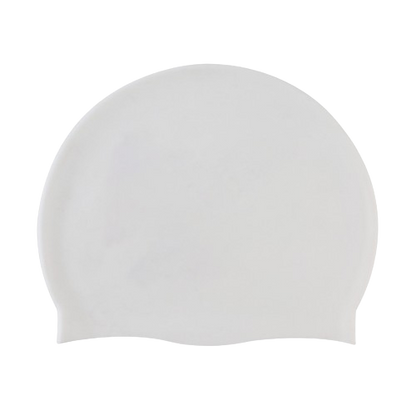 Silicone Swimming Cap Large Waterproof Swim Hat for Long Hair Men Women Adults-White V1181-SEA0002-WH