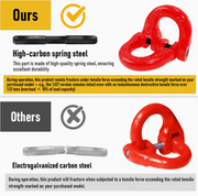 2SET 1.12T Sling Hook Heavy Duty Hammerlock/Slip Hook Kit With Swivel Winch & Safety Latch-Red