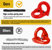 2SETS 2T Sling Hook With Hammerlock Heavy Duty Safety Latch Swivel Winch Hook For Trailer Safety Chain-Red