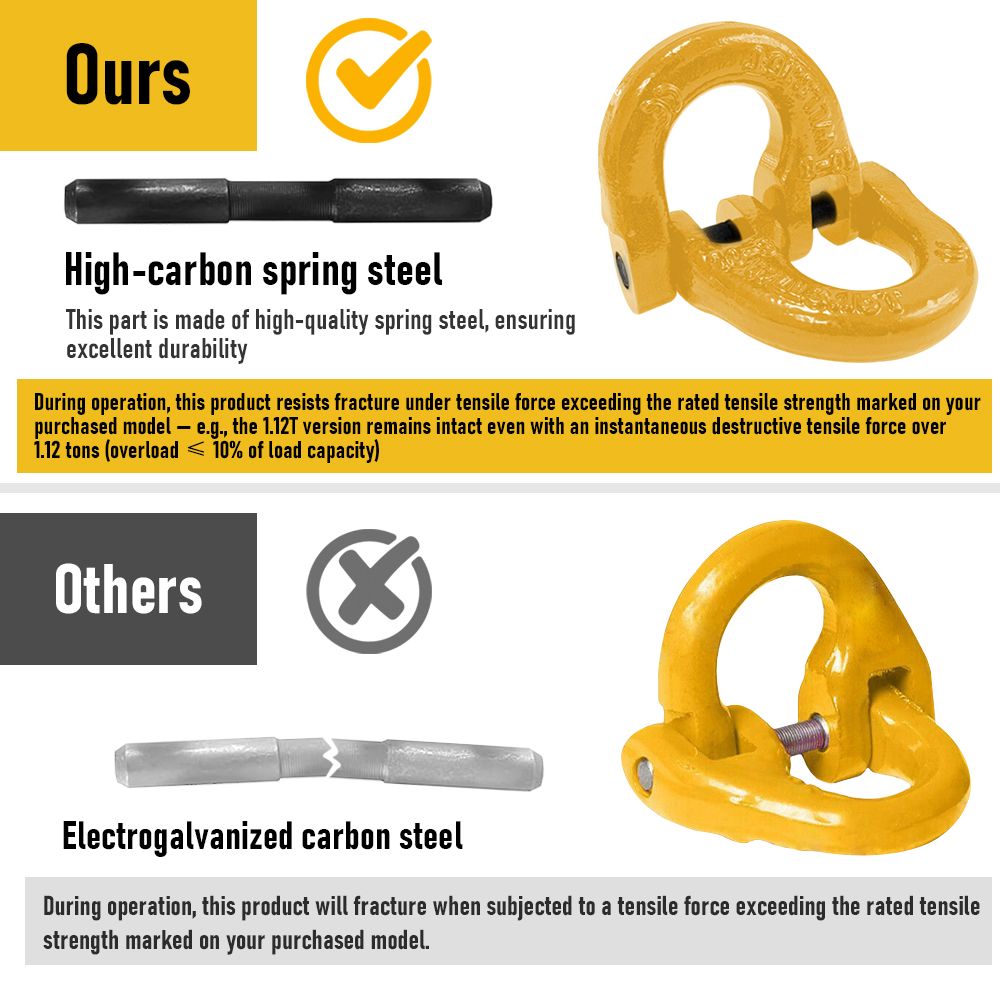 2SETS 2T Sling Hook With Hammerlock Heavy Duty Safety Latch Swivel Winch Hook For Trailer Safety Chain-Yellow V1181-SH-2T-Y