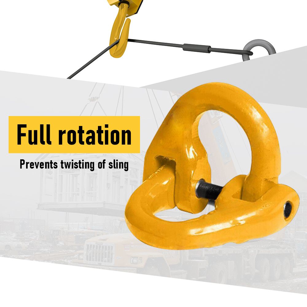 2SETS 2T Sling Hook With Hammerlock Heavy Duty Safety Latch Swivel Winch Hook For Trailer Safety Chain-Yellow V1181-SH-2T-Y