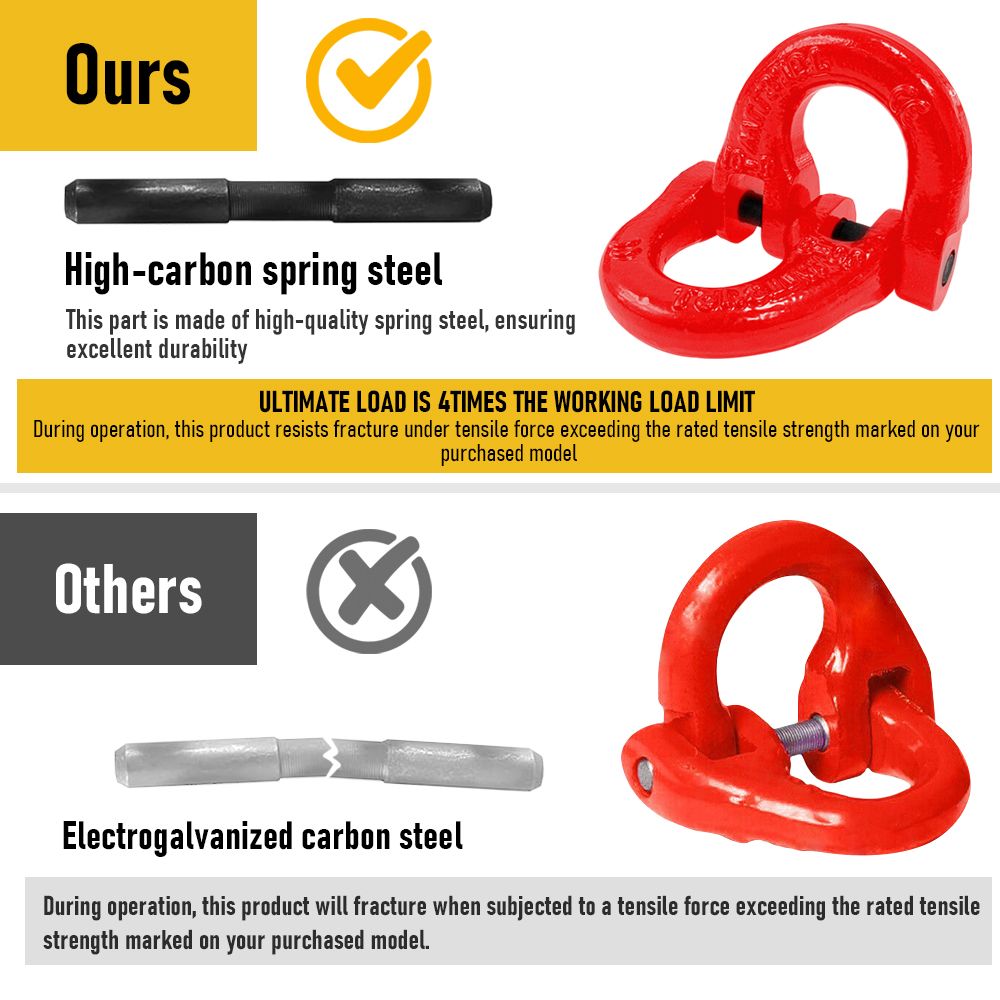 2SET 3.15T Sling Hook Heavy Duty Hammerlock/Slip Hook Kit With Swivel Winch & Safety Latch V1181-SH-315T-R