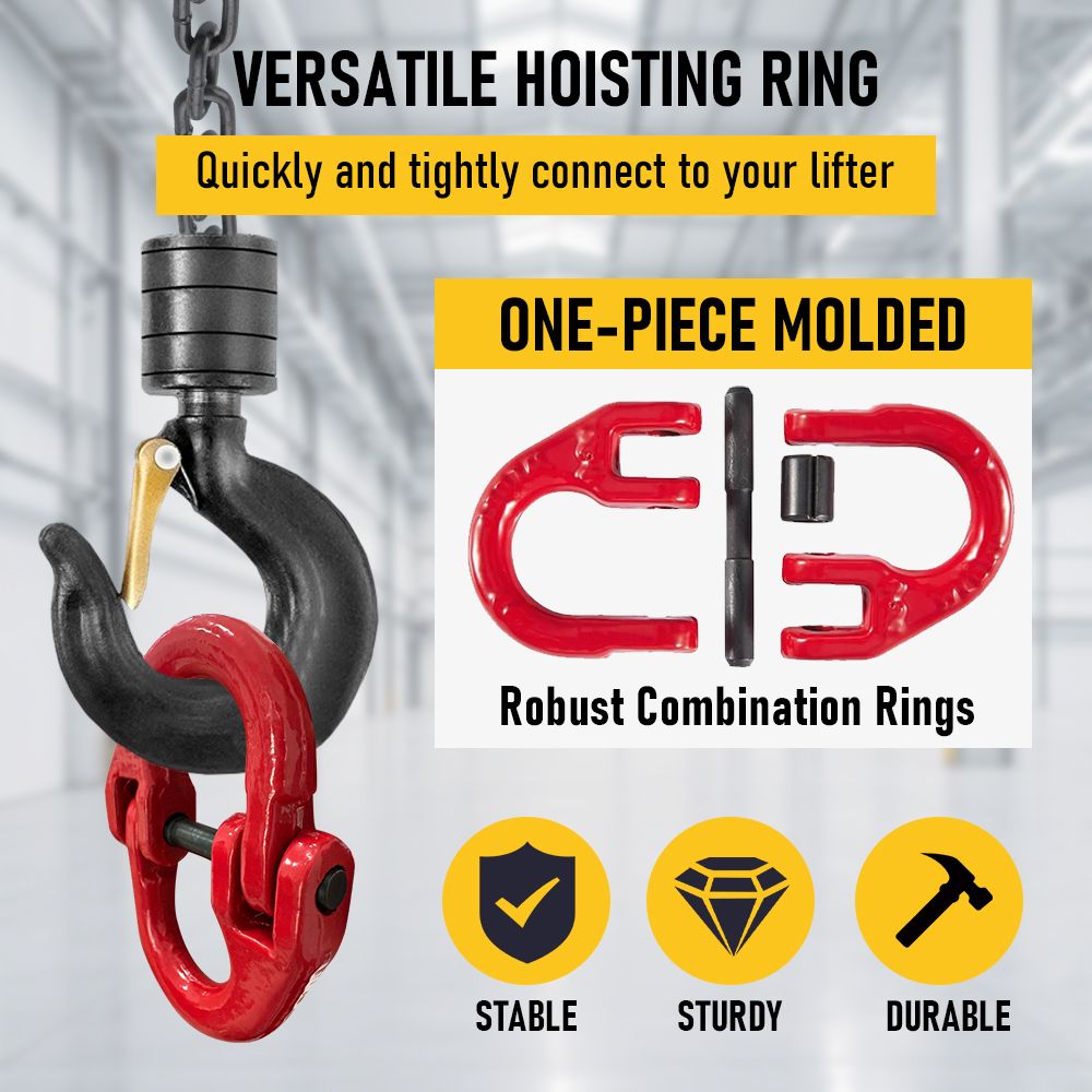 2SET 3.15T Sling Hook Heavy Duty Hammerlock/Slip Hook Kit With Swivel Winch & Safety Latch V1181-SH-315T-R