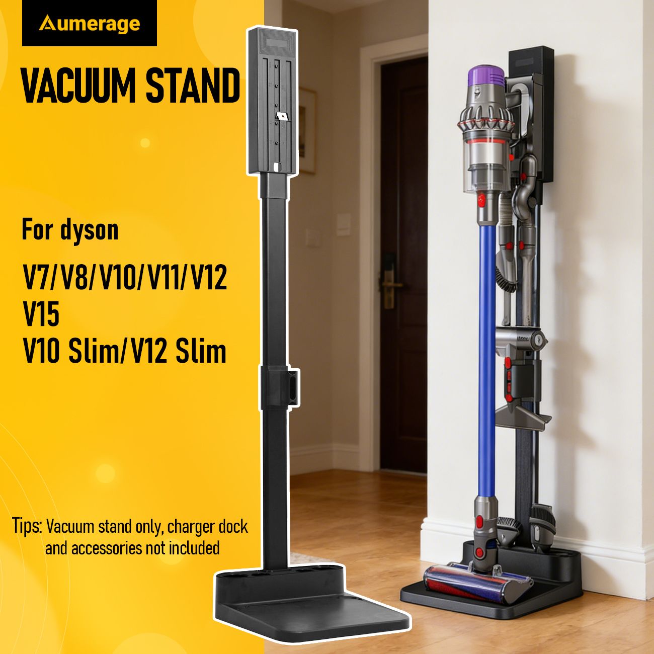 Freestanding Holder for Dyson Vacuum Stand - Suitable for Dyson V6 V7 V8 V10 V11 V12 V15 Vacuum Cleaners V1181-VS-S1