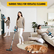8-in-1 Cordless Vacuum Cleaner 2 Modes Anti-Tangle Brush For Pet Hair On Hardwood Floors & Carpets V1181-XT4-BL