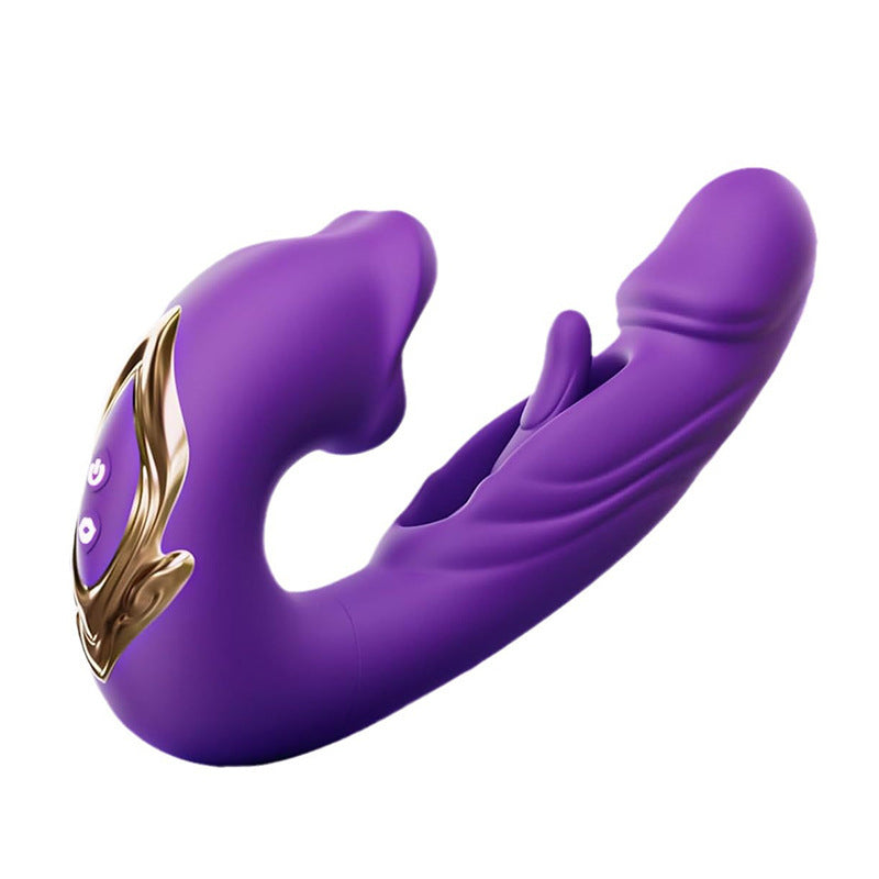 3-in-1 mouth slap tongue vibrator female 7-frequency sucking button G-spot masturbator_Purple V1183-FJ-KA-2